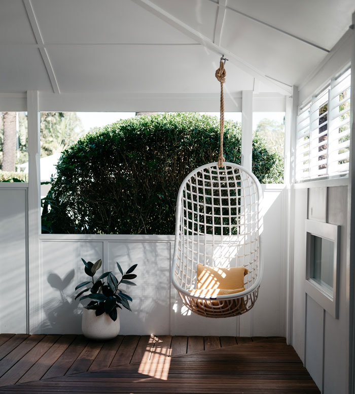 Porch swing on the veranda