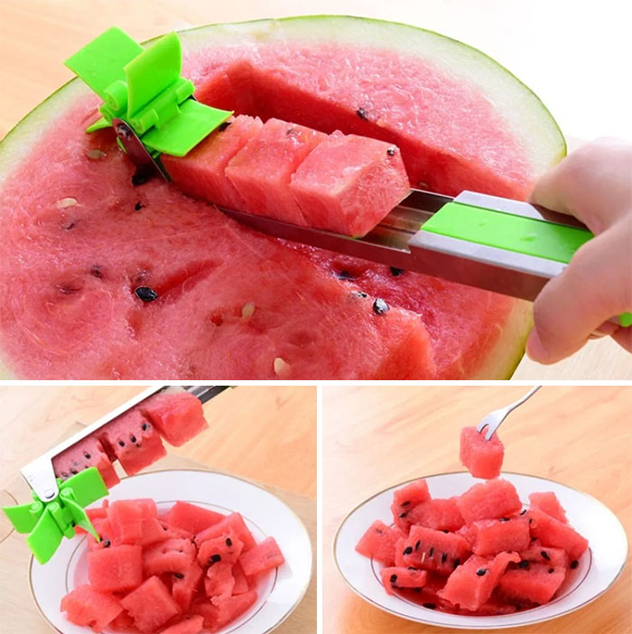 Person cutting watermelon 
