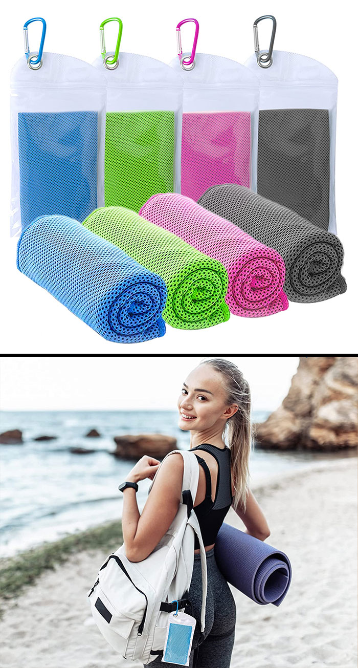 Colourful cooling towels 