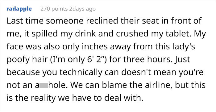 Tall Guy Doesn't Fit In Plane Seat Comfortably, Drama Ensues After Woman Tries To Recline Her Seat