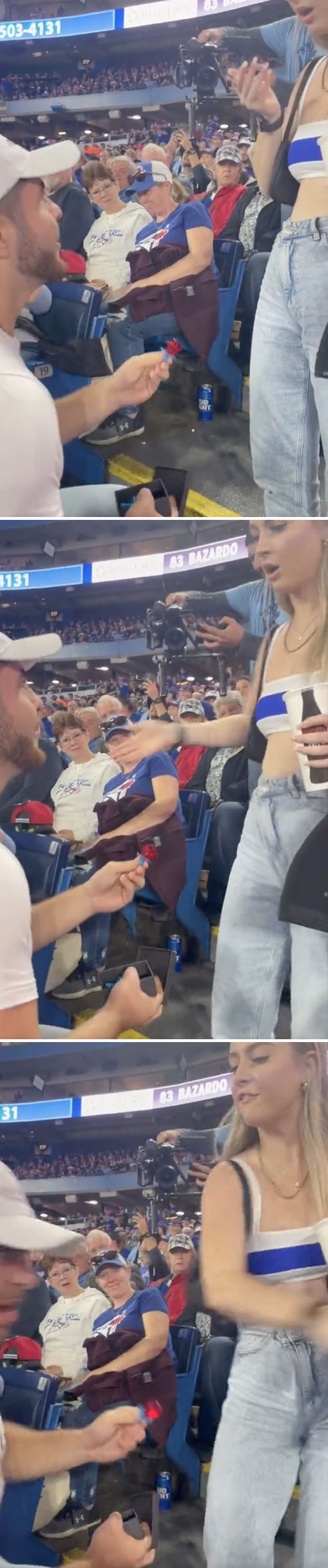 Man Slapped After Proposing With A Ring Pop At Baseball Game