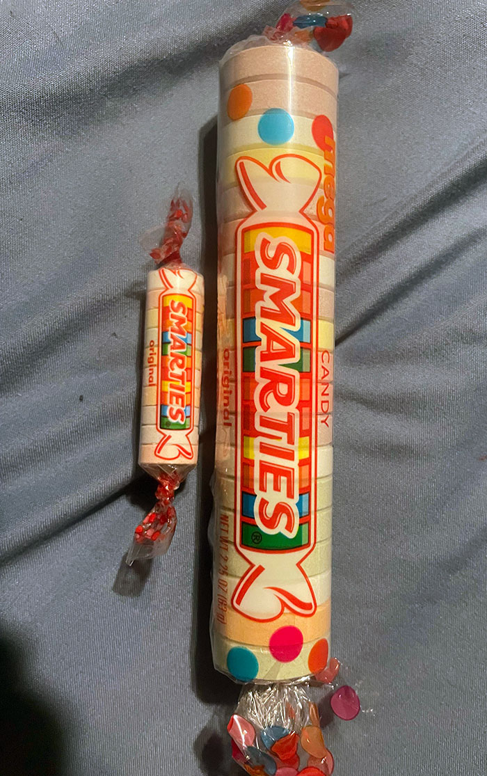 Smarties Size Comparison With Mini And Large