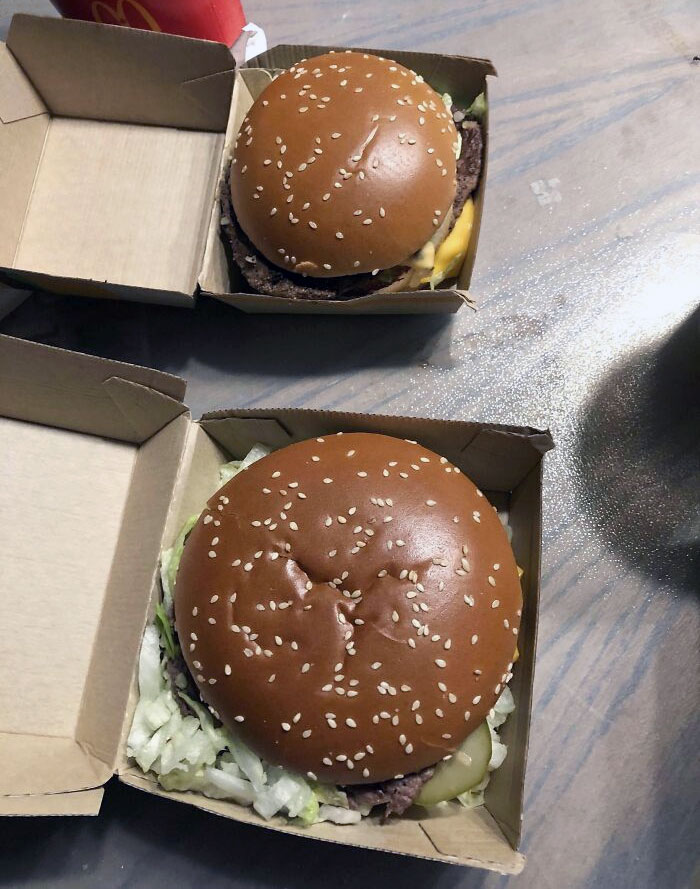 McDonald's Grand Big Mac And Regular Big Mac Side By Side