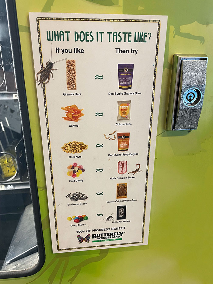 This Sign Compares Regular Snacks To Insect Snacks