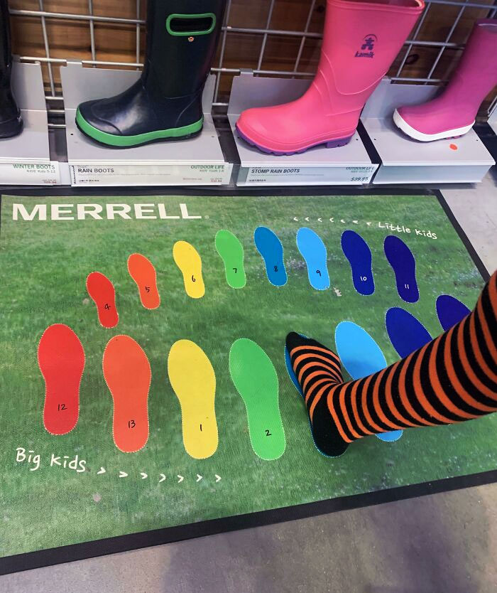 Una forma sencilla de medir los pies de los niños en mi tienda local
