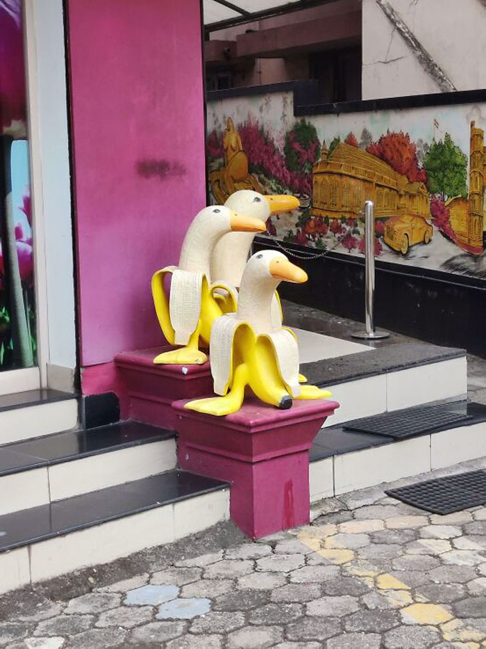 Came Across This Sculpture This Morning. I'm Wondering Whether To Call It "Banan-Uck" Or "Duc-Anana"