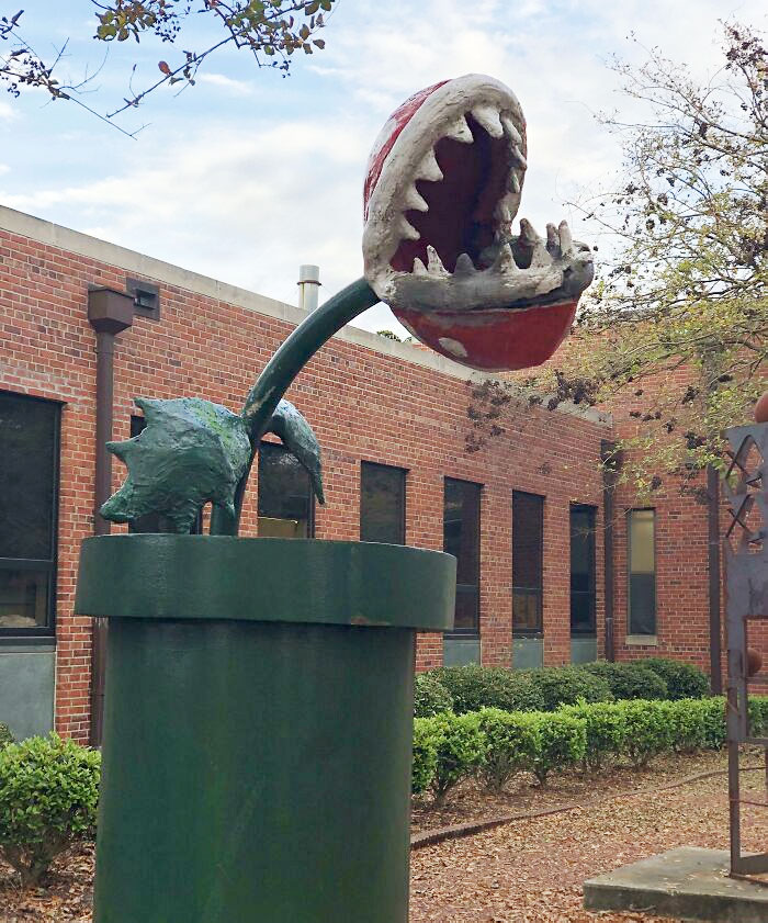 My School Has A Sculpture Of The Piranha Plant From Mario