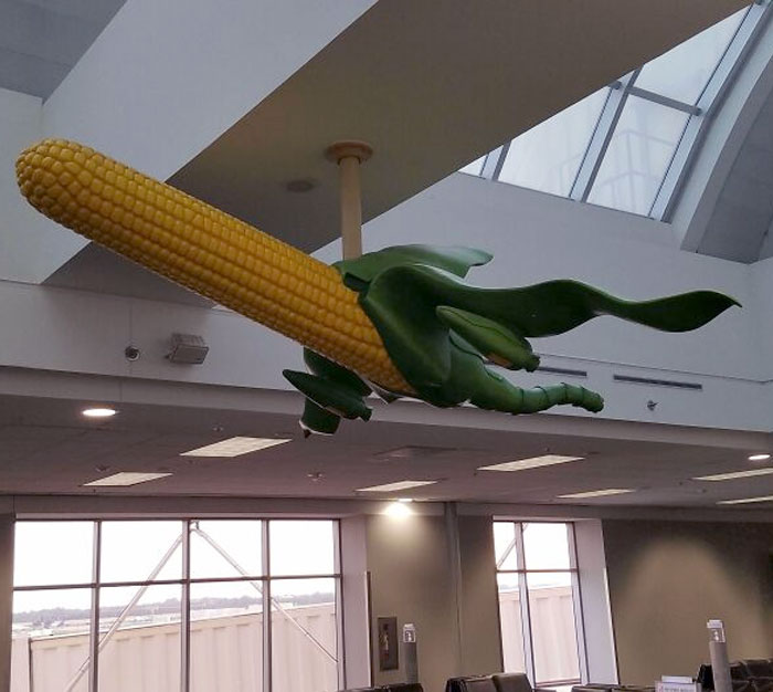 This Airport Sculpture Is A Corn Airplane