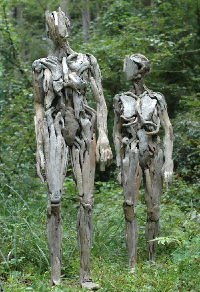 Driftwood Statues By Nagato Iwasaki