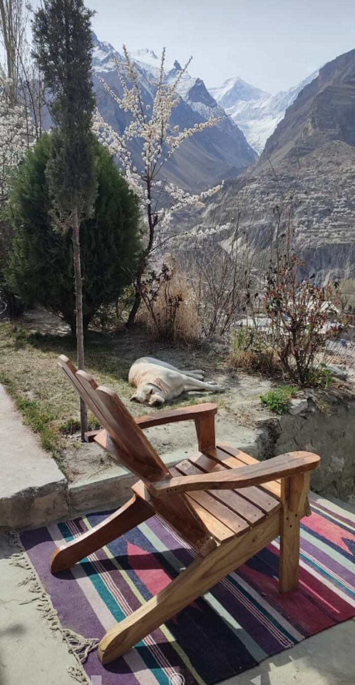 The sun is out with a gentle cold wind blowing in Hunza, Pakistan