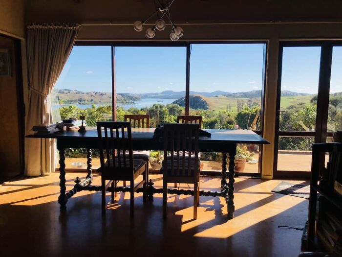 This is the view from our living room in Kaiwaka, New Zealand