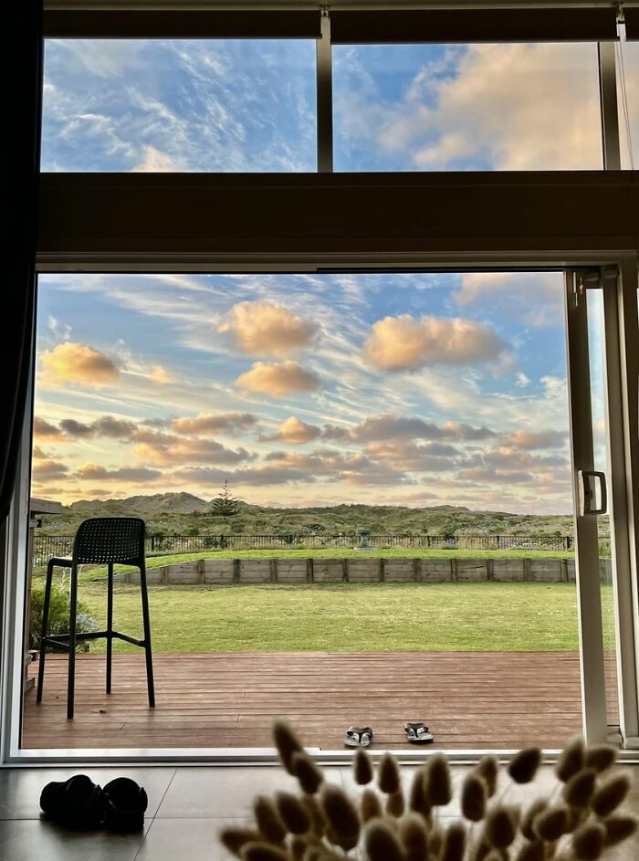 As The Sun Goes Down Out My Window In Port Waikato, New Zealand