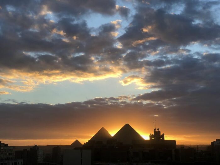 A View From My Balcony, Sunset, Pyramids, Egypt