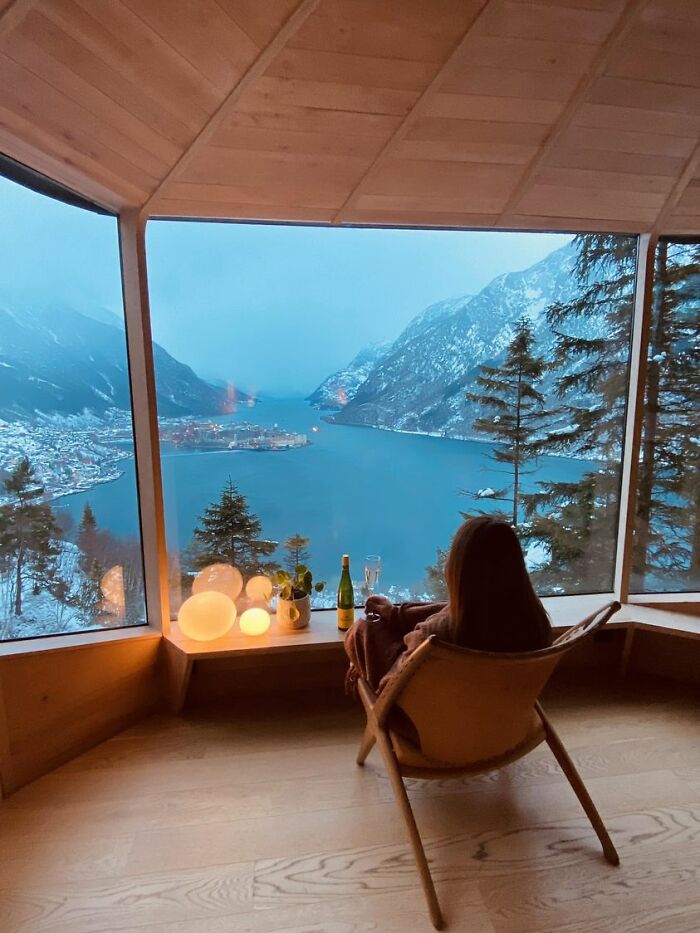 View From My Treehouse Stay In Odda, Norway