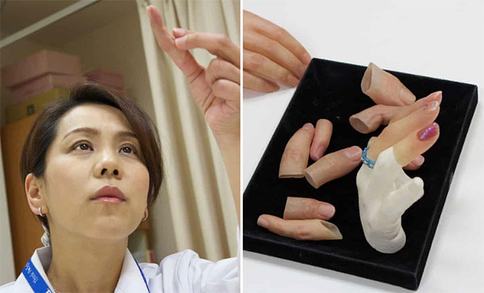Yukako Fukushima, Who Makes Prosthetic Small Fingers For Reformed Japanese Gangsters, At Her Workshop In Osaka, Japan