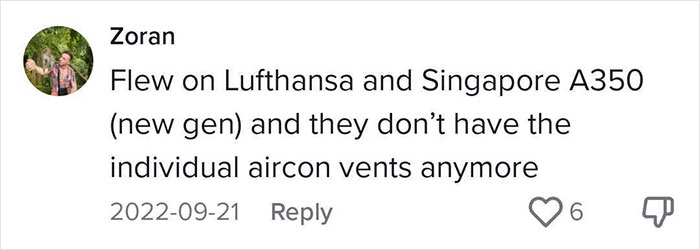 Plane Passenger Gets Tired Of Neighbors Invading Her Privacy By Reclining Their Seats, Starts Swiveling Air-Con Vents Right On Their Face Plane Passenger Gets Tired Of Neighbors Invading Her Privacy By Reclining Their Seats, Starts Swiveling Air-Con Vents Right On Their Face