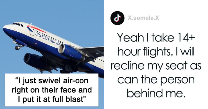 Plane Passenger Gets Tired Of Neighbors Invading Her Privacy By Reclining Their Seats, Starts Swiveling Air-Con Vents Right On Their Face