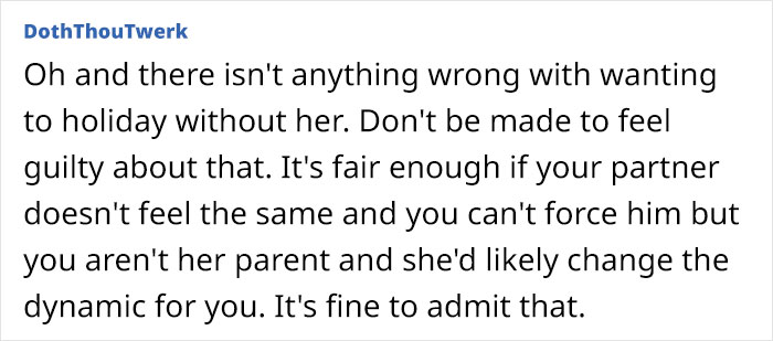 Woman Wonders If She's Wrong For Not Wanting To Take Husband's 8-Year-Old On Holiday While Taking Their Baby Son Woman Wonders If She's Wrong For Not Wanting To Take Husband's 8-Year-Old On Holiday While Taking Their Baby Son
