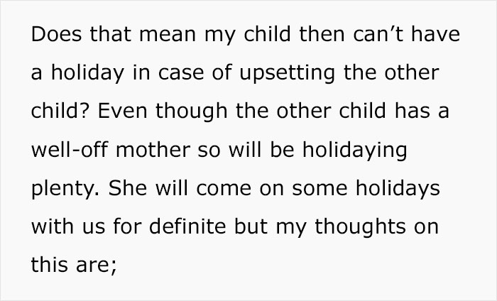 Woman Wonders If She's Wrong For Not Wanting To Take Husband's 8-Year-Old On Holiday While Taking Their Baby Son