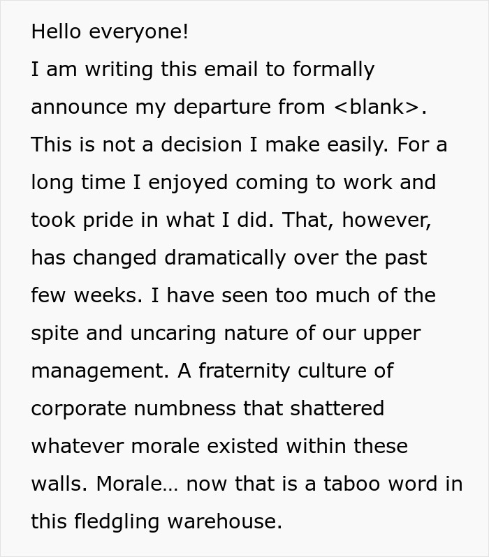 Employee Quits Their Job, Sends Out An Email That Others Call The “Sacred Text”