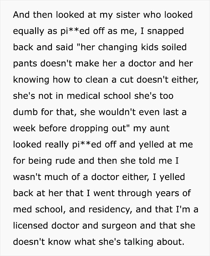 “She’s Not In Medical School, She’s Too Dumb”: Aunt Worships Her Nurse Daughter While Degrading Plastic Surgeon Niece, Gets Put In Place