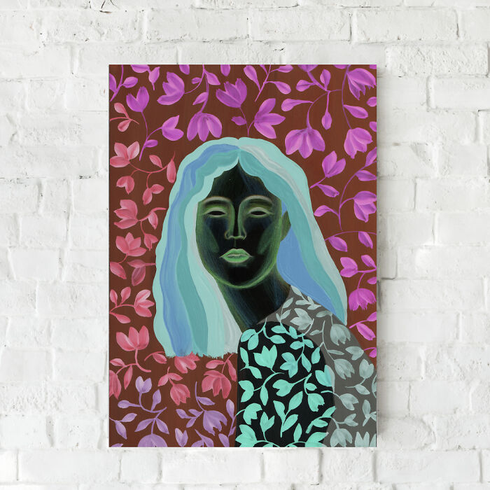 Neon Art Print Portrait