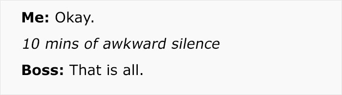 "10 Mins Of Awkward Silence": Boss Regrets Being Mean To Best Employee, Asks Them To Reconsider Their Resignation "10 Mins Of Awkward Silence": Boss Regrets Being Mean To Best Employee, Asks Them To Reconsider Their Resignation