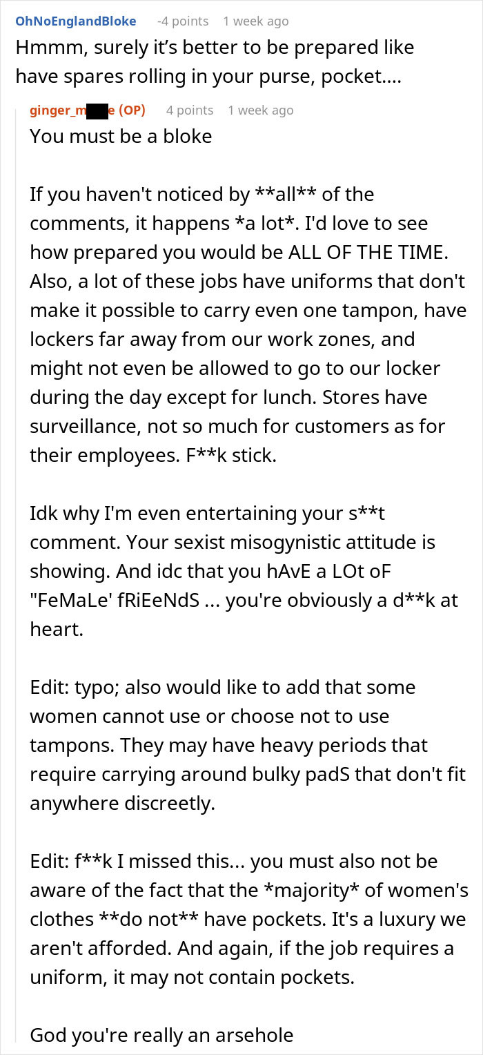 "I Had To Buy Tampons Because I'm On My Period": Woman Quits Immediately After Rude Coworker Tattles On Her "I Had To Buy Tampons Because I'm On My Period": Woman Quits Immediately After Rude Coworker Tattles On Her