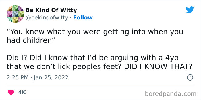 None Of Us Knew. Catching Puke In Our Hands? Kids That Lick Feet? Nobody Knew That