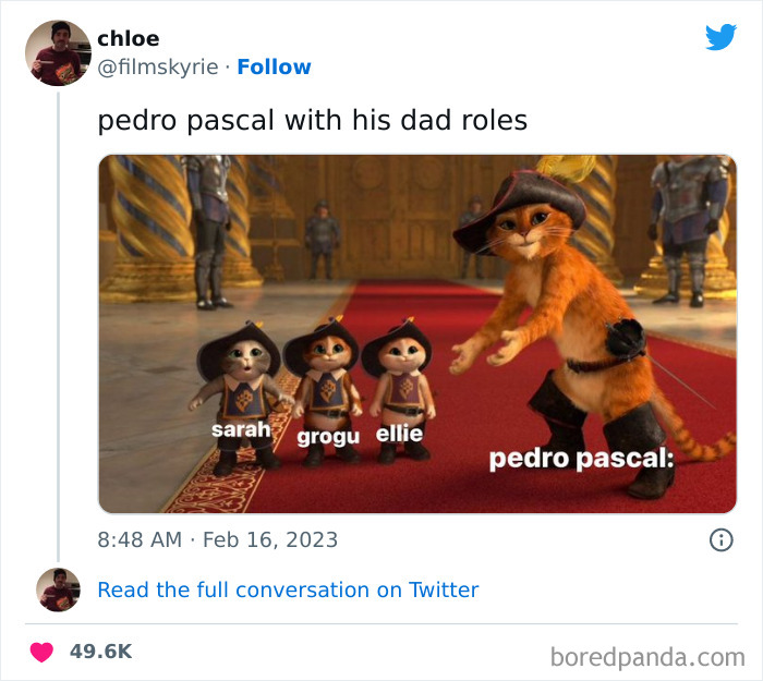 Pedro Pascal with his dad roles meme