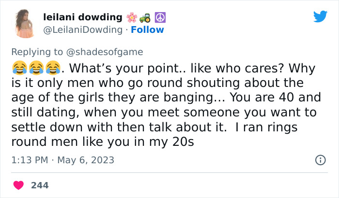 “Too Much Mileage And Baggage When They’re Older”: 40-Year-Old’s Viral Tweet Urging People To Date Women Under 24 Backfires “Too Much Mileage And Baggage When They’re Older”: 40-Year-Old’s Viral Tweet Urging People To Date Women Under 24 Backfires