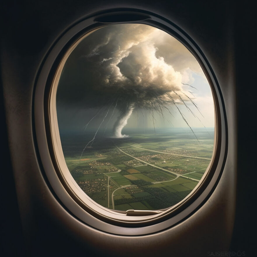 I Generated 10 Images Showing Things You Do Not Want To See When Looking Out Your Aircraft Window