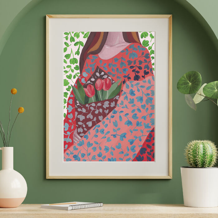 Original Illustration Tulip Bouquet