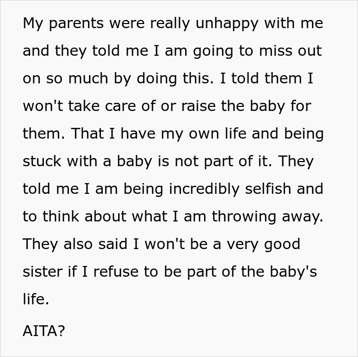 “I Won’t Take Care Of Or Raise The Baby For Them”: Teen Refuses To Be Newborn’s Free Babysitter After Parents Announce Unexpected Pregnancy