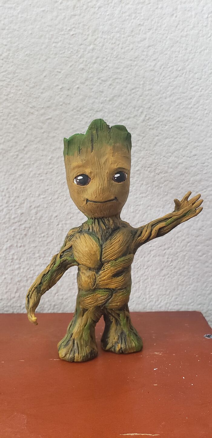 Baby Groot Out Of Clay I Made For A Friend