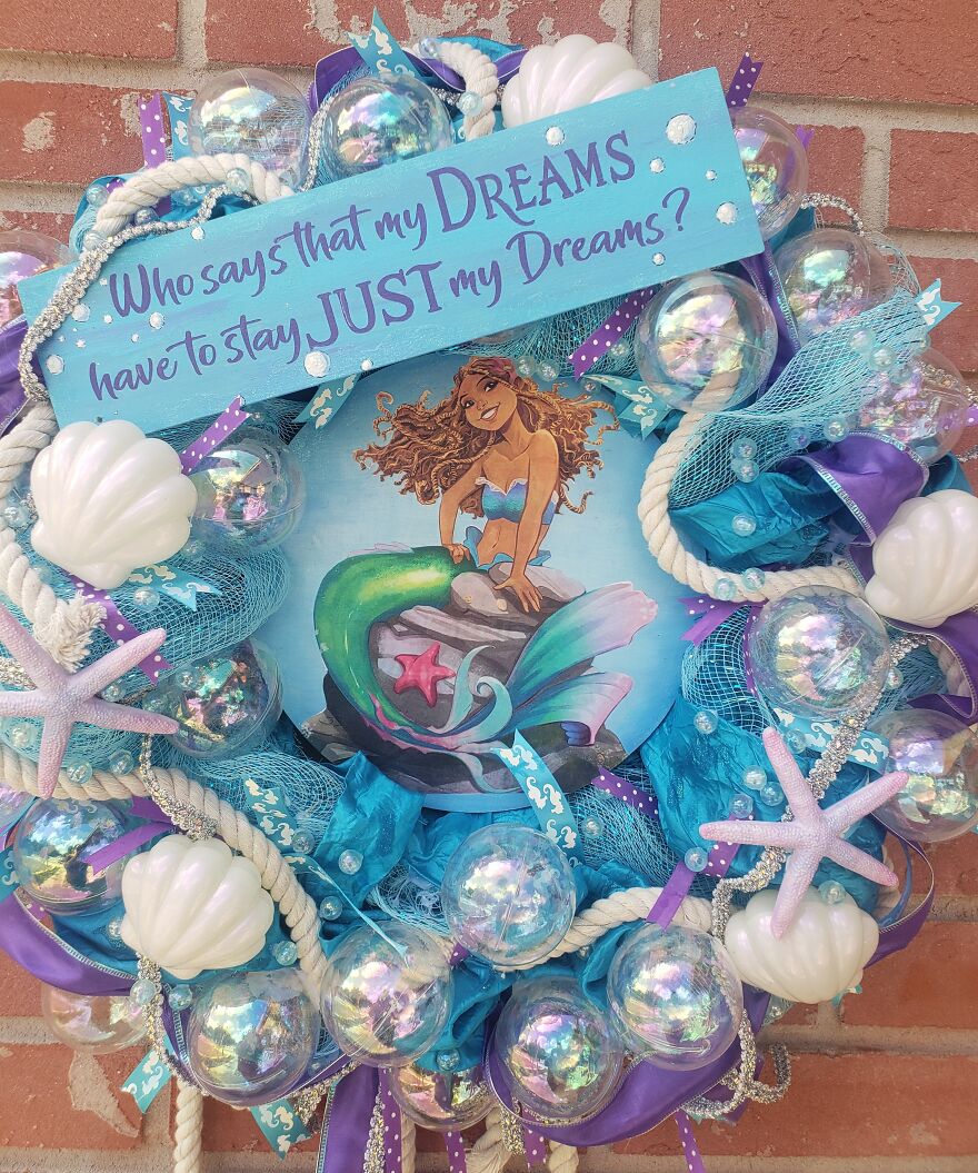 Super Excited About The New Little Mermaid Movie So I Made A Couple Wreaths