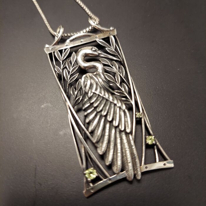 This Beautiful Heron Pendant, Made In Ukraine And My All-Time Favorite Piece Of Jewelry