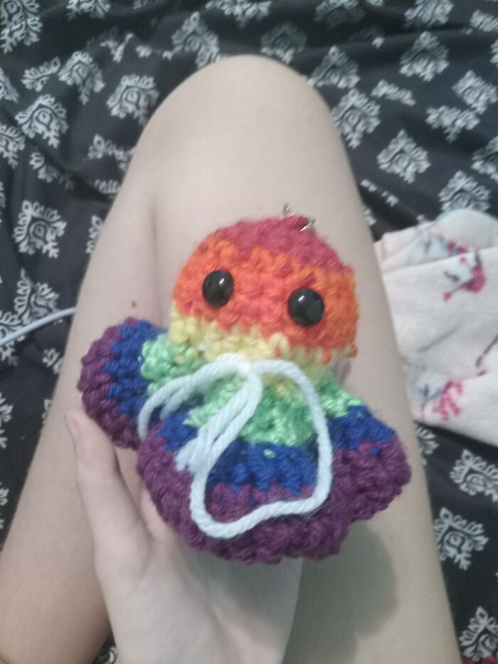 Rainbow Octopus Keychain Pattern Less!