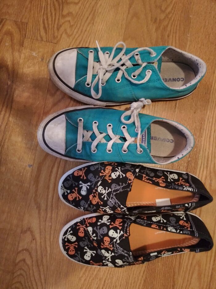 My Favorite Shoes (The Converse) And One Of My Coolest Looking Pairs. Some Of The Skulls Glow In The Dark