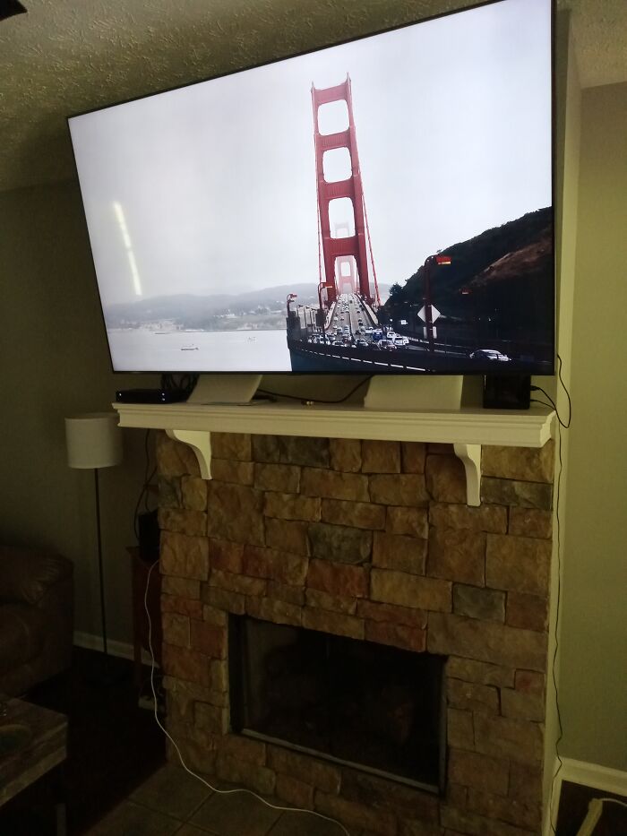 75" Big-Screen TV. It Was My Retirement Gift To Myself In Our New House