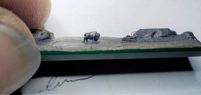 I Carved A Herd Of Bison From A Pencil Graphite
