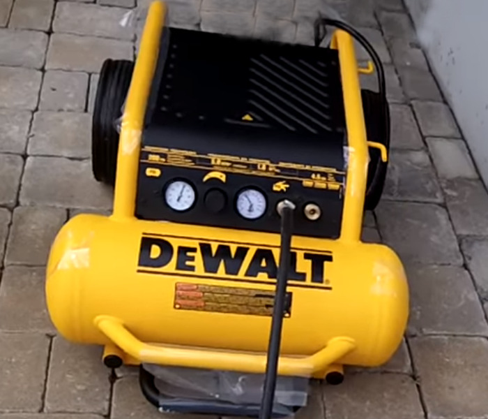 air compressor on the ground 