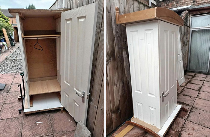 For Sale On Fb, For £5 You Can Have This “Homemade Small Wardrobe”