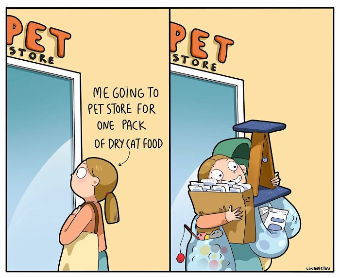 46 New Hilarious Comics About The Realistic Life Of Cat Owners