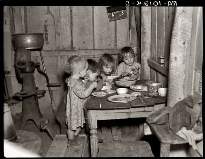 Christmas Dinner, 1936. Dinner Consisted Of Potatoes, Cabbage And Pie