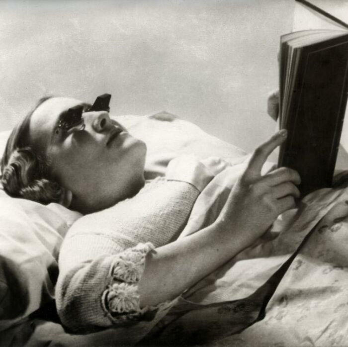 A Pair Of Glasses Designed For Reading In Bed, 1936