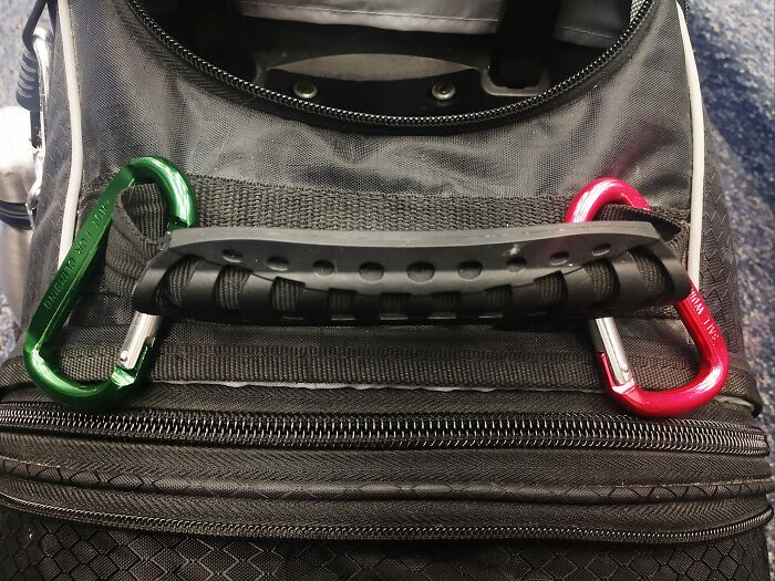 Just Noticed The Colors Of The Carabiners On My College Backpack