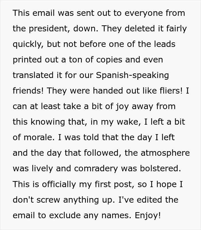 Employee Quits Their Job, Sends Out An Email That Others Call The “Sacred Text”