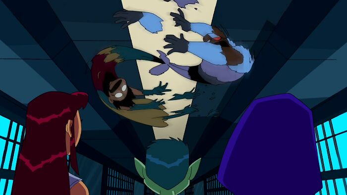 Scene from "Teen Titans" animated tv show