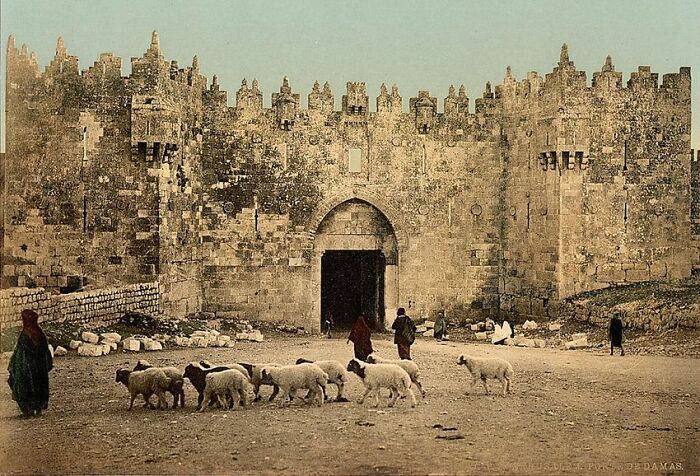 Damascus Gate, One Of The Main Gates Of The Old City Of Jerusalem. Ottoman Empire, 1890